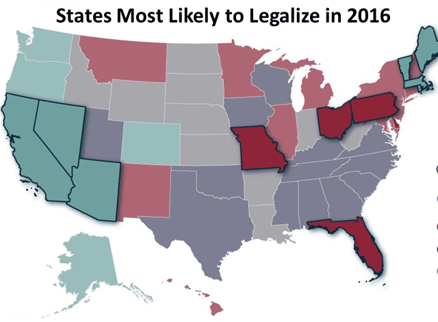 States Most Likely To Legalize In 2016 - Medical Marijuana
