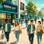 Customers outside dispensary