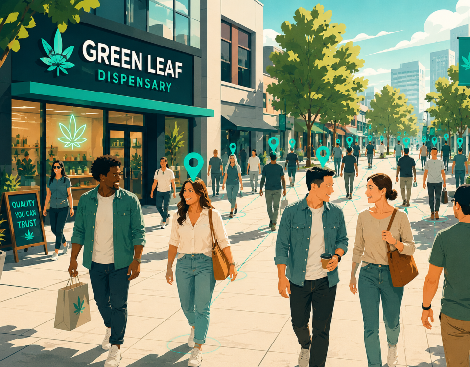 Customers outside dispensary